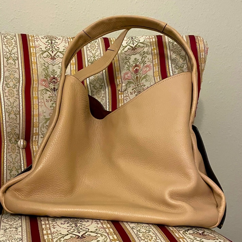 Cream and White Coach Handbag - with Removable Mini Bag!